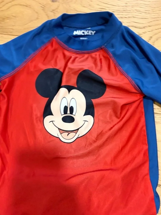 Boys 4T Disney Bundle Mickey Mouse Red & Blue Swim Set / Star Wars Tee - Picture 2 of 8